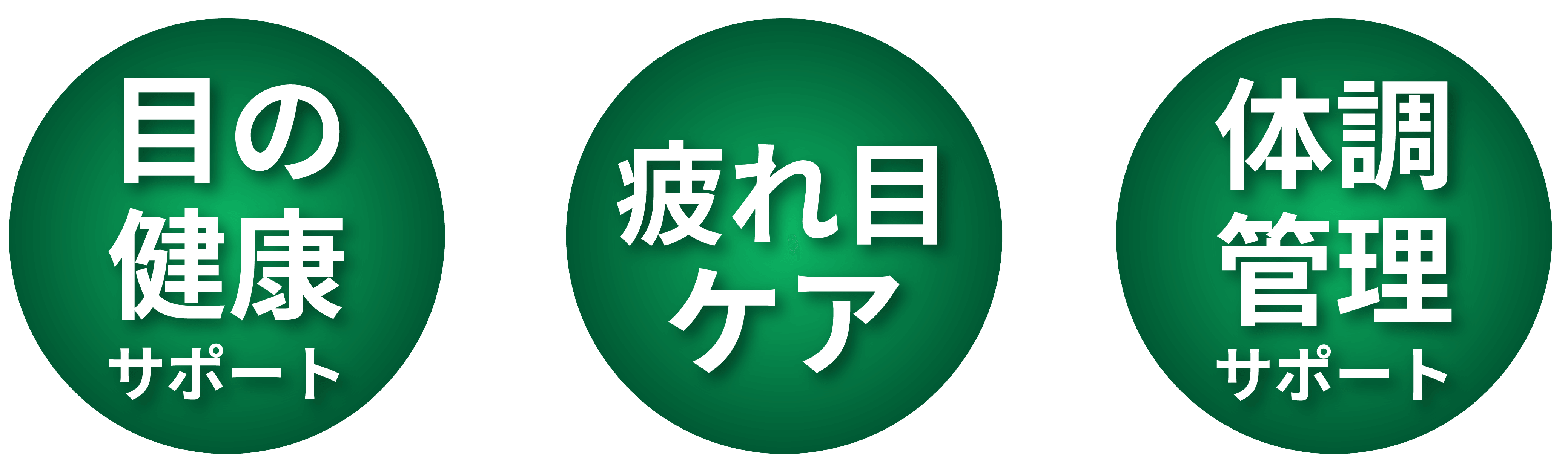 目の健康サポート、疲れ目ケア、体調管理サポート